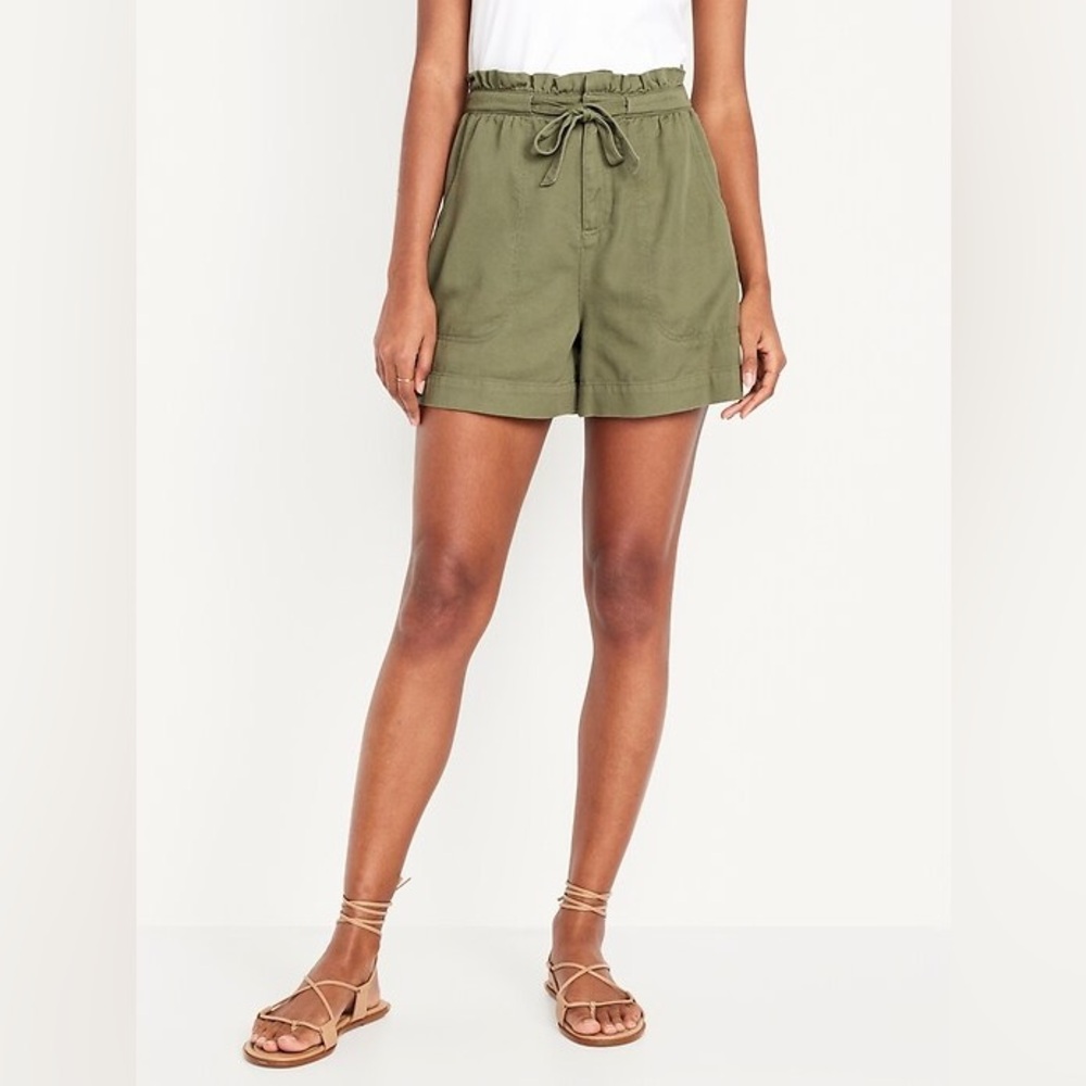 Linen Joe Fresh Olive Green Women's Shorts